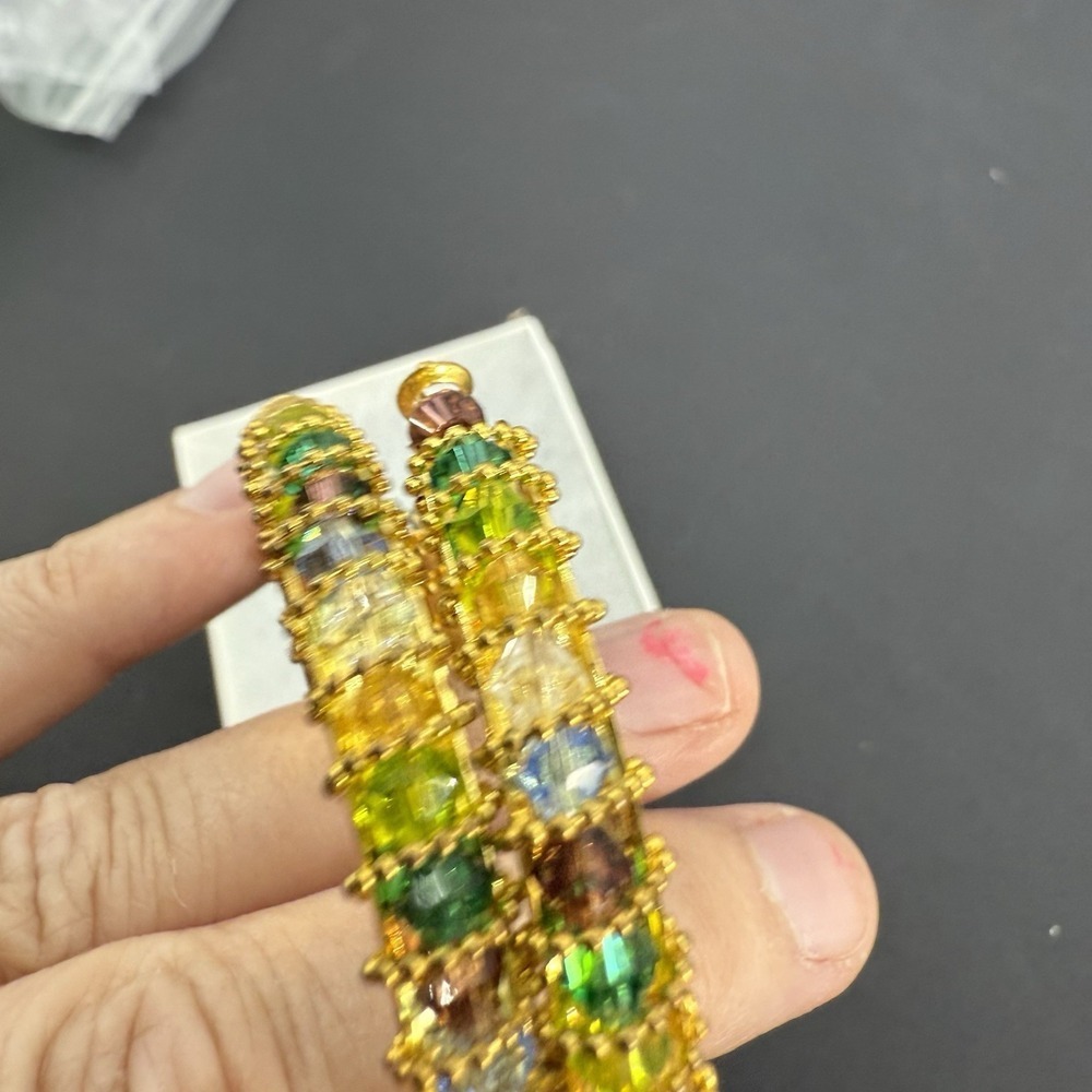 Vintage Hoop Multiple Color Beaded Earrings Set - Picture 8 of 9